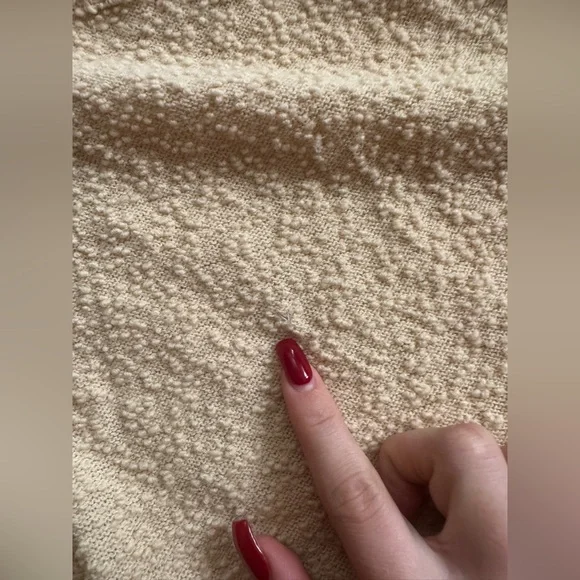 50s Vintage Cream Boucle Knit Wool Wiggle Dress - Picture 5 of 10